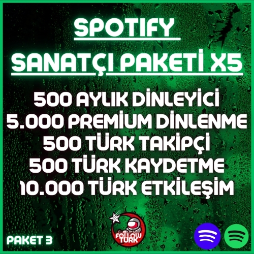  ⭐SPOTİFY SANATÇI PAKETİ 3  ANLIK + GARANTİ⭐